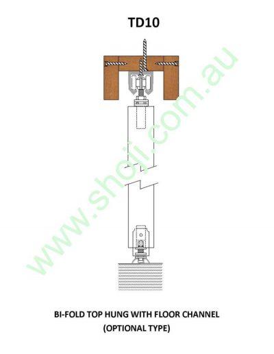 Bi-fold hung with floor channel