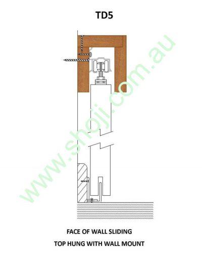 Face of wall sliding top hung with wall mount