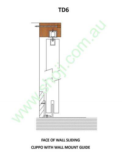 Face of wall sliding Clippo with wall mount guide