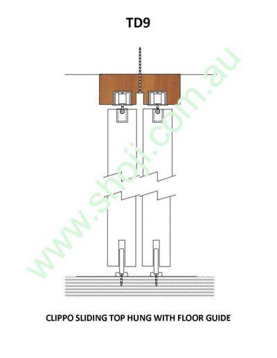 Clippo sliding top hung with floor guide