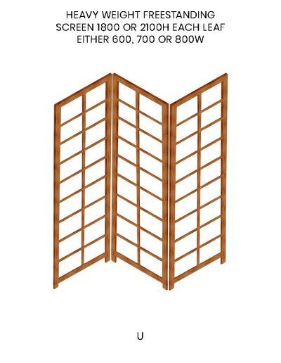 Oriental heavy weight freestanding Shoji screen